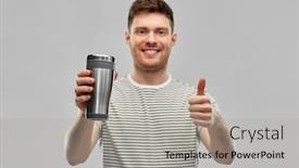  Presentation with eco sustainability - PPT theme featuring eco-living-and-sustainability-concept background and a light gray colored foreground