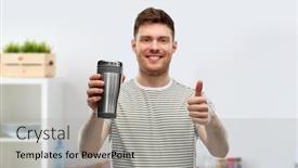  Presentation with eco sustainability - Beautiful PPT theme featuring eco-living-and-sustainability-concept backdrop and a light gray colored foreground