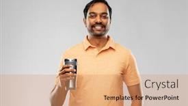  Presentation with eco sustainability - Presentation theme having eco-living-and-sustainability-concept background and a coral colored foreground