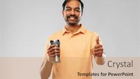  Presentation with sustainability - Presentation featuring eco-living-and-sustainability-concept background and a coral colored foreground