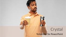  Presentation with eco paper - Amazing presentation design having eco-living-and-sustainability-concept backdrop and a coral colored foreground