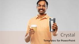  Presentation with eco paper - Presentation theme consisting of eco-living-and-sustainability-concept background and a coral colored foreground