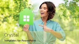  Presentation with eco sustainability - Slide set featuring eco-living-environment-and-sustainability background and a yellow colored foreground