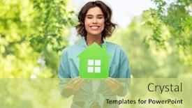  Presentation with eco sustainability - Cool new slide deck with eco-living-environment-and-sustainability backdrop and a yellow colored foreground