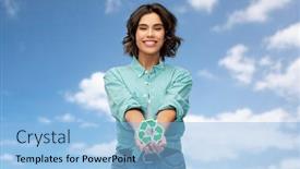  Presentation with sustainability - Colorful PPT theme enhanced with eco-living-environment-and-sustainability backdrop and a light blue colored foreground