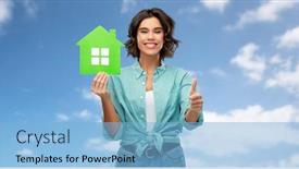  Presentation with eco sustainability - Presentation design enhanced with eco-living-environment-and-sustainability background and a light blue colored foreground