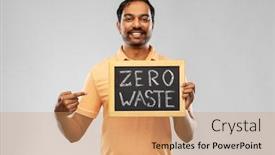  Presentation with eco sustainability - Beautiful presentation theme featuring eco-living-environment-and-sustainability backdrop and a coral colored foreground