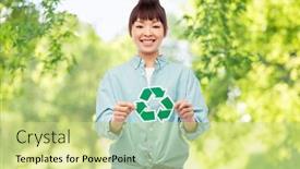  Presentation with eco sustainability - Amazing PPT theme having eco-living-environment-and-sustainability backdrop and a soft green colored foreground