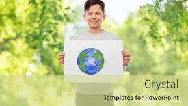  Presentation with green planet - Presentation design consisting of eco-living-environment-and-sustainability background and a soft green colored foreground