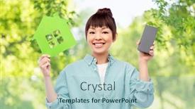  Presentation with sustainability - PPT theme featuring eco-living-environment-and-sustainability background and a light blue colored foreground