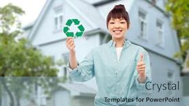  Presentation with eco sustainability - PPT theme consisting of eco-living-environment-and-sustainability background and a light blue colored foreground