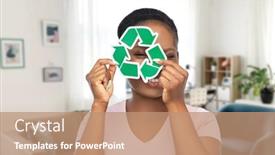  Presentation with eco sustainability - Presentation theme featuring eco-living-environment-and-sustainability background and a coral colored foreground