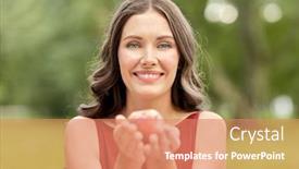  Presentation with eco park - Slide set with eco-living-healthy-eating background and a coral colored foreground