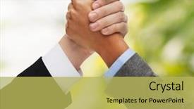  Presentation with business competition - PPT layouts consisting of eco partmners - business people and competition concept background and a yellow colored foreground