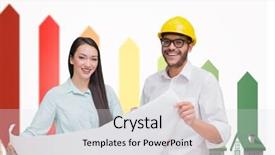  Presentation with energy efficiency - Cool new slides with eco partmners - casual architecture team working together backdrop and a light gray colored foreground