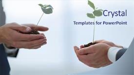  Presentation with partners - Slide deck enhanced with eco partmners - close up business partners hold background and a sky blue colored foreground