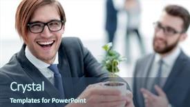  Presentation with peptic ulcer disease shows - Colorful slides enhanced with eco partmners - young businessman shows you backdrop and a ocean colored foreground