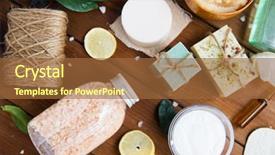  Presentation with eco soap - Beautiful presentation design featuring eco soap - close up of body care backdrop and a red colored foreground