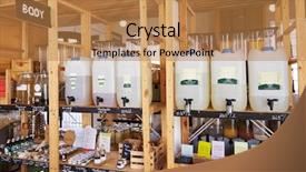  Presentation with beauty products - Presentation theme consisting of eco soap - dispensers for body and beauty background and a coral colored foreground