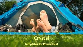  Presentation with tent - Audience pleasing slide deck consisting of excavations of the ancient city backdrop and a gray colored foreground