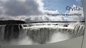  Presentation with eco - Slide deck with eco tourism - iguazu falls background and a light blue colored foreground