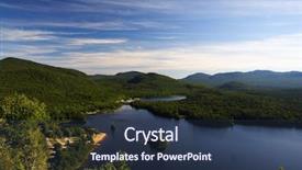  Presentation with lac - Presentation having eco tourism - quebec wilderness lac monroe background and a tawny brown colored foreground