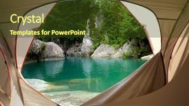  Presentation with sun - Beautiful PPT theme featuring eco tourism - view looking out of door backdrop and a tawny brown colored foreground