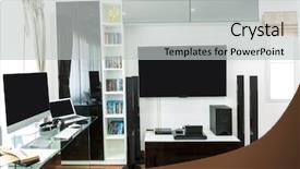  Presentation with pink home office - Audience pleasing presentation theme consisting of eco tv - modern office with computer backdrop and a light gray colored foreground