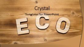  Presentation with wooden building blocks - Colorful slide deck enhanced with eco word made with building backdrop and a coral colored foreground
