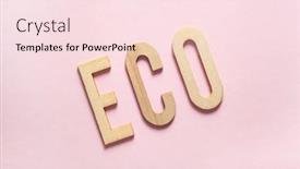  Presentation with eco - Colorful slide set enhanced with eco-word-text-wooden-letters backdrop and a lemonade colored foreground