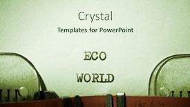 Presentation with eco - Presentation theme having eco-world-text-written background and a sky blue colored foreground