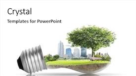  Presentation with alternative energy idea light bulb - Presentation theme featuring ecofriendly - idea light bulb alternative energy background and a white colored foreground