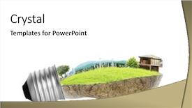  Presentation with alternative energy idea light bulb - Slide deck having ecofriendly - idea light bulb alternative energy background and a  colored foreground