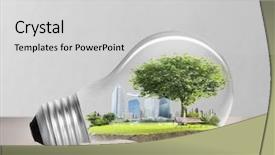  Presentation with alternative energy - Audience pleasing slide set consisting of ecofriendly - idea light bulb alternative energy backdrop and a light gray colored foreground