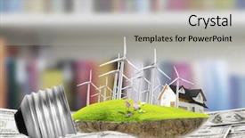  Presentation with alternative energy idea light bulb - Theme consisting of ecofriendly - idea light bulb alternative energy background and a light gray colored foreground