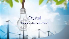  Presentation with alternative energy idea light bulb - Slides having ecofriendly - idea light bulb alternative energy background and a sky blue colored foreground