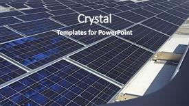  Presentation with solar power plant - PPT layouts having ecofriendly - solar panels at solar power background and a ocean colored foreground