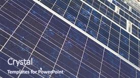 Presentation with solar panels - Audience pleasing slide deck consisting of ecofriendly - solar panels backdrop and a ocean colored foreground