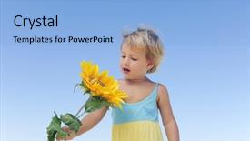  Presentation with sunflower - PPT theme enhanced with ecofriendly - summer day cute child background and a  colored foreground