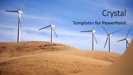  Presentation with wind turbines - Audience pleasing presentation design consisting of ecofriendly - wind turbines in central california backdrop and a light blue colored foreground