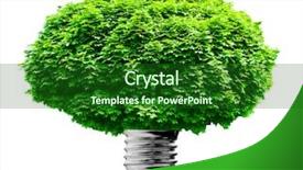  Presentation with green stage lights - Beautiful presentation design featuring ecological concept - lighting lamp bulb backdrop and a forest green colored foreground