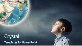  Presentation with earth - Audience pleasing PPT layouts consisting of ecological concept - little boy of school age backdrop and a ocean colored foreground