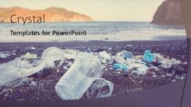  Presentation with pollution - PPT layouts having ecological-concept-beach-pollution-trash background and a lemonade colored foreground