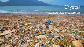  Presentation with pollution - Slides enhanced with ecological-concept-beach-pollution-trash background and a teal colored foreground