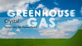  Presentation with emissions - Presentation theme with ecological concept of greenhouse gas background and a light blue colored foreground