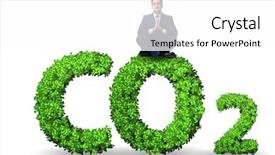  Presentation with emissions - Beautiful PPT layouts featuring ecological concept of greenhouse gas backdrop and a white colored foreground
