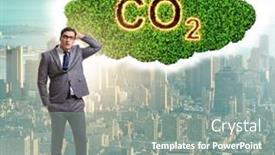  Presentation with emissions - Presentation design featuring ecological-concept-of-greenhouse-gas background and a  colored foreground