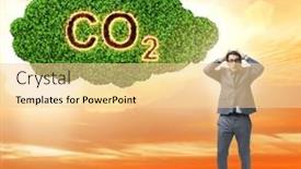  Presentation with emissions - Slide deck enhanced with ecological-concept-of-greenhouse-gas background and a blonde colored foreground