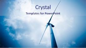  Presentation with dark blue sky stars - Cool new PPT layouts with ecological energy - wind generators aganist the blue backdrop and a  colored foreground