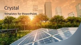  Presentation with renewable energy - Presentation theme enhanced with ecological energy renewable solar panel background and a coral colored foreground